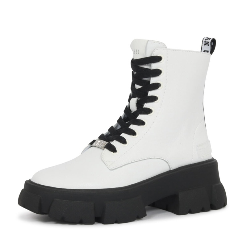 Steve Madden tanker boots wit