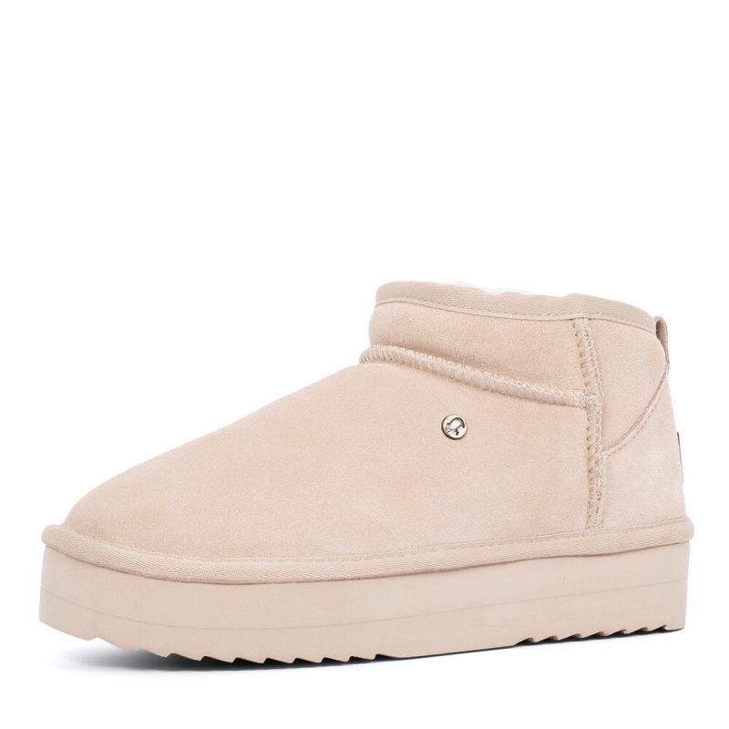 Warmbat Durack Plateau enkellaarsjes roze