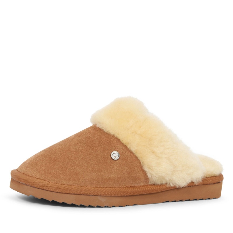 Warmbat Flurry pantoffels cognac