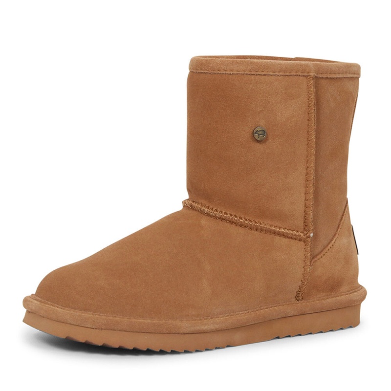 warmbat Kangaroo suède laarzen cognac