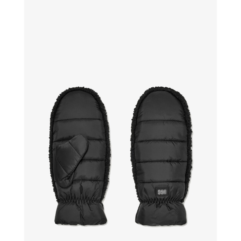 Ugg UGGfluff Mitten Black handschoenen