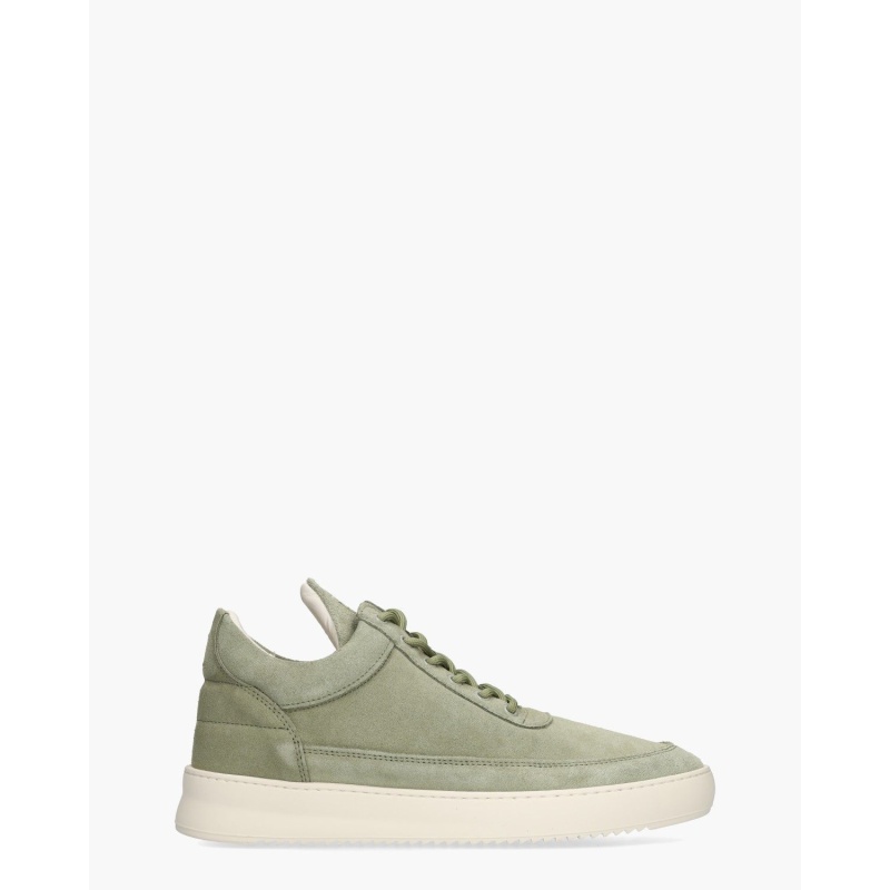 Filling Pieces Low Top Organic Suède Lichtgroen