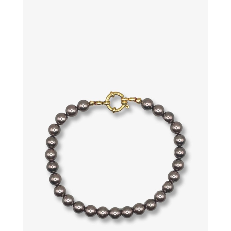 Bonnie Studios Donkerbruin Pearl Armband