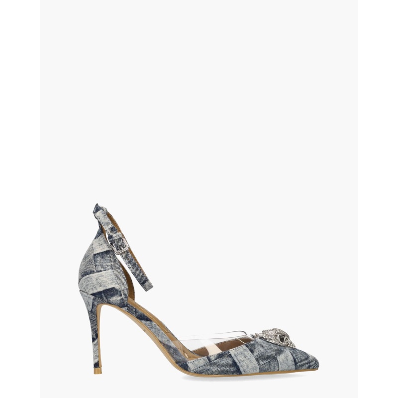 Kurt Geiger Belgravia Vinyl High Heel Jeansblauw