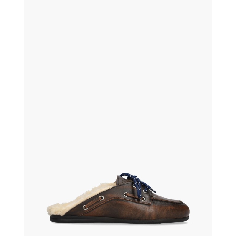 Posa Boat  Mule Fur Donkerbruin