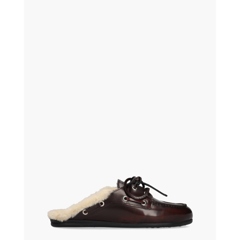 Posa Boat  Mule Fur Bordeauxrood