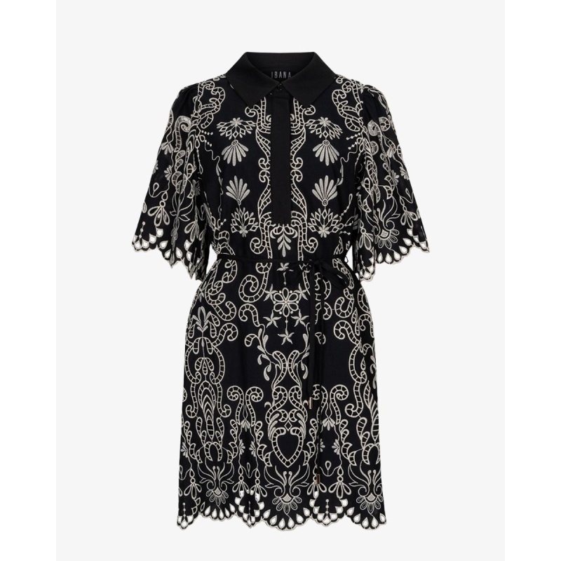 Ibana Danya Zwart/Wit  Jurk