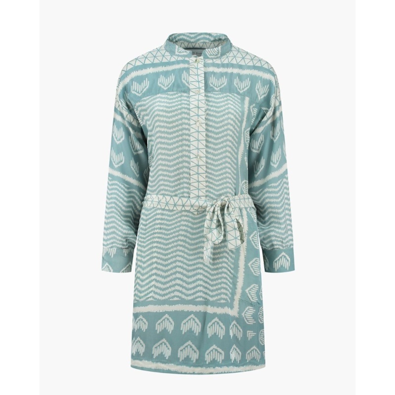 Rough Studios Leila K. Dress Blauw/Off-White jurk