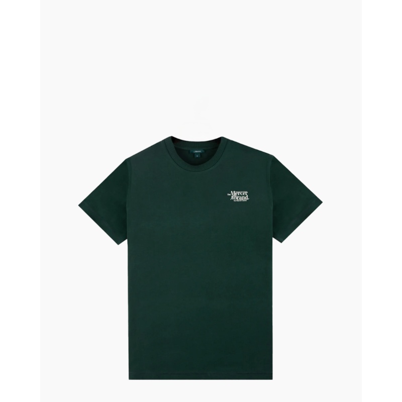 Mercer The Mercer Brand Logo Tee Donkergroen T-Shirt