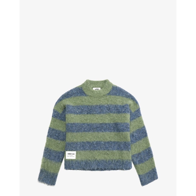 Good Brandz Boxy Sweater Groen/Blauw sweater