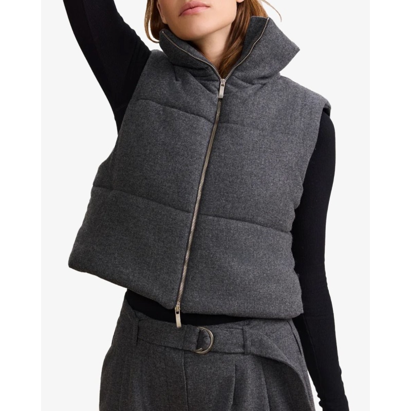 Lune Izzy Zip Up Vest Donkergrijs  Bodywarmer