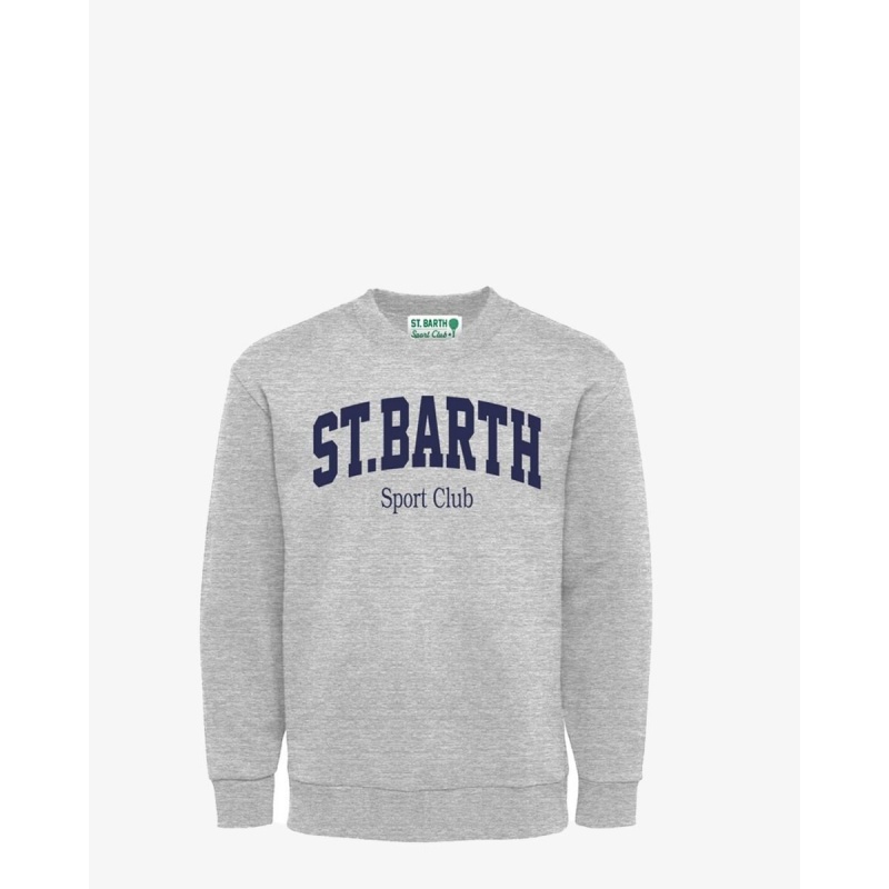 Saint Barth Ponza Crewneck Cotton Sweatshirt St. Barth Sport Club Lichtgrijs sweater