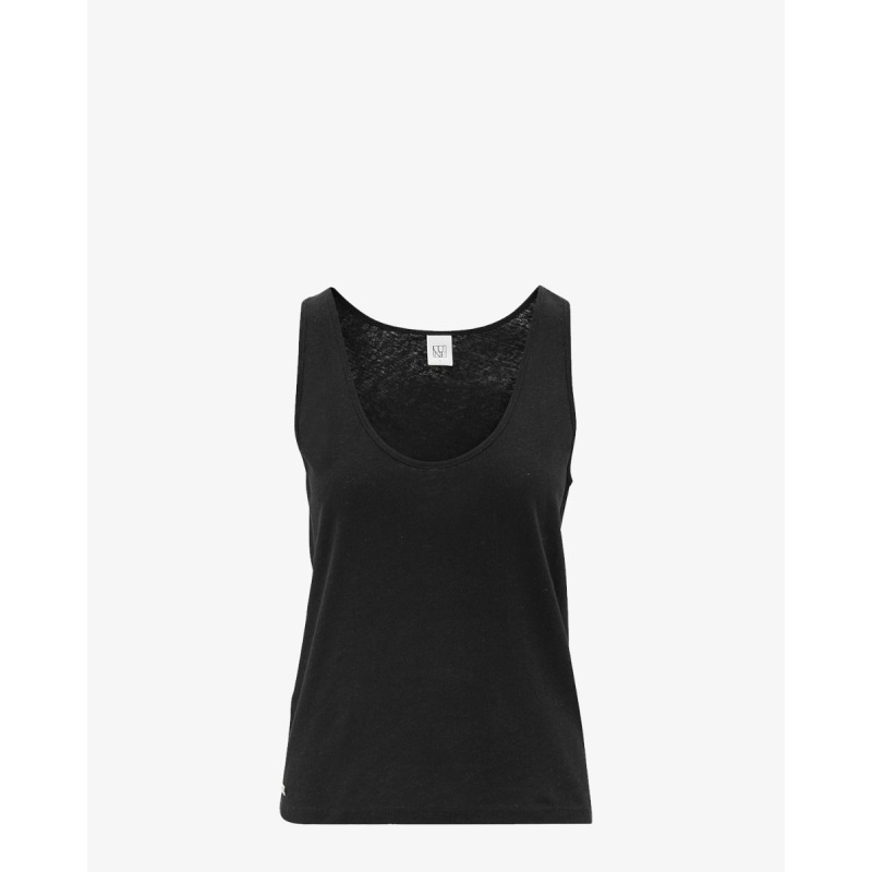 Lune Noa Linen Tank Zwart top