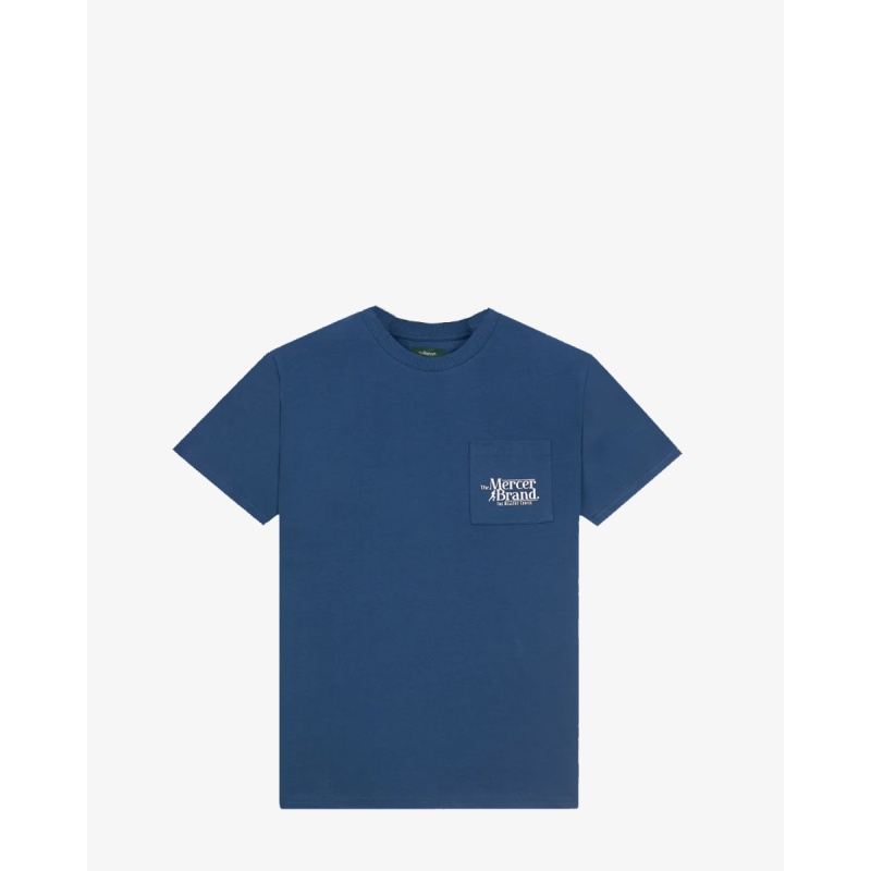 Mercer Amsterdam The Mercer Brand Logo Tee Blauw T-Shirt