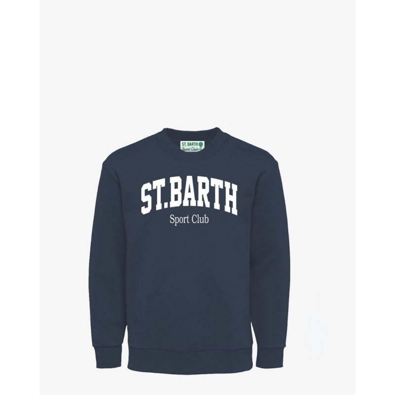 Saint Barth Ponza Crewneck Cotton Sweatshirt St. Barth Sport Club Donkerblauw sweater