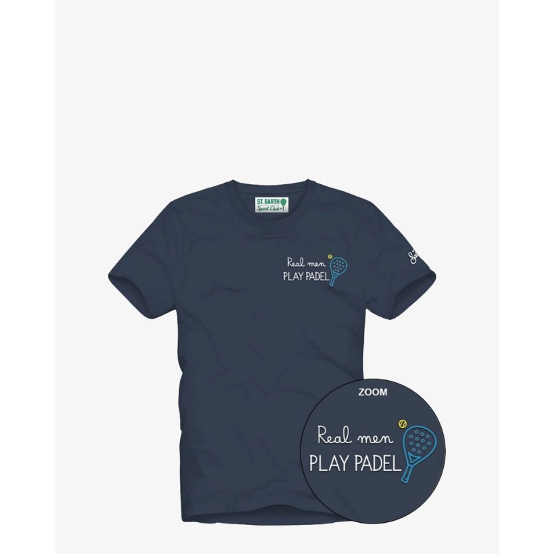 Saint Barth Portofino Blauw/Wit  T-Shirt