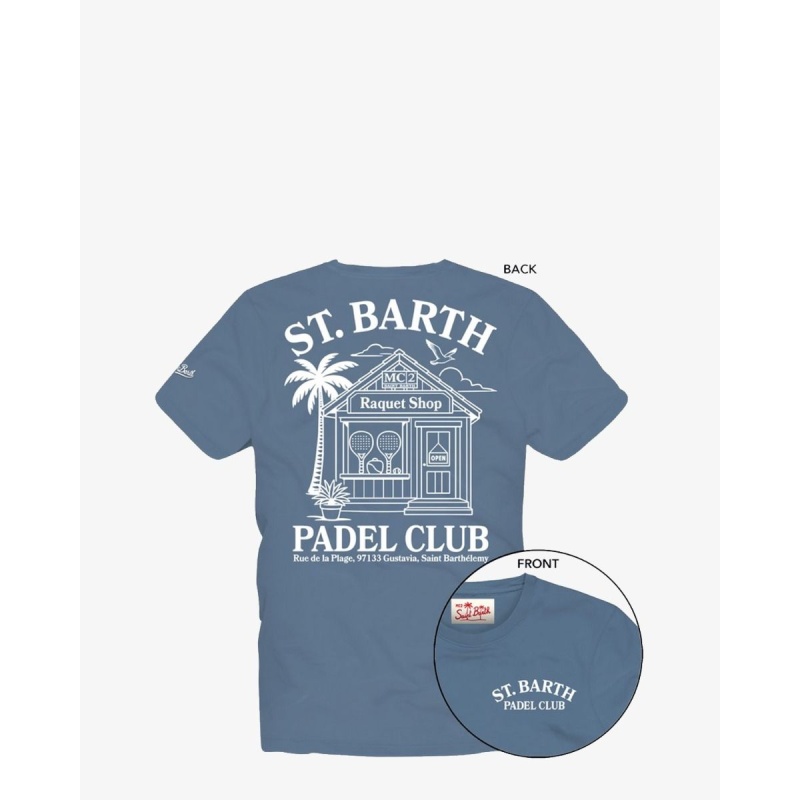 Saint Barth Portland Blauw/Wit  T-Shirt