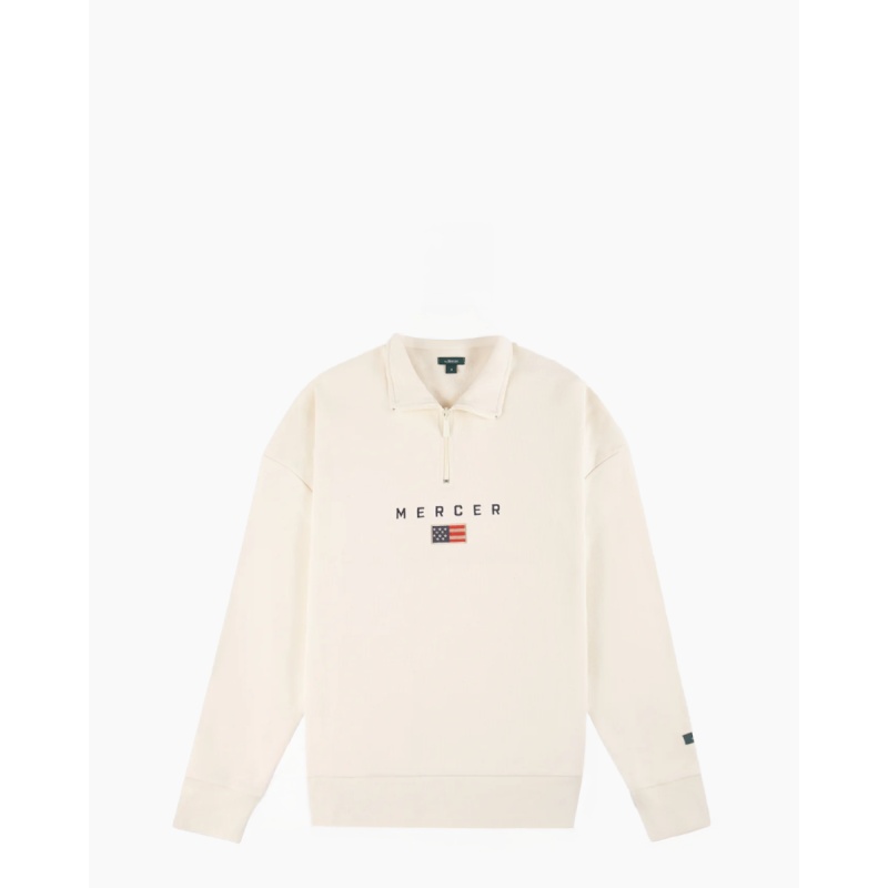 Mercer The Mercer Quarter Zip Off-White Sweater