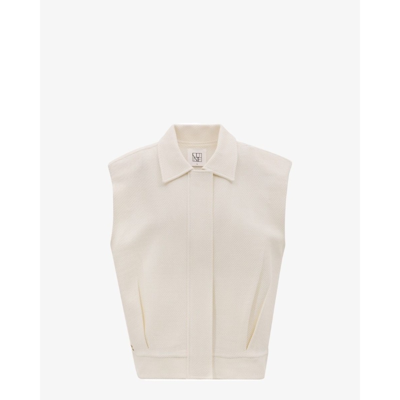 Lune Moon Classic Sleeveless Jacket Off-White top
