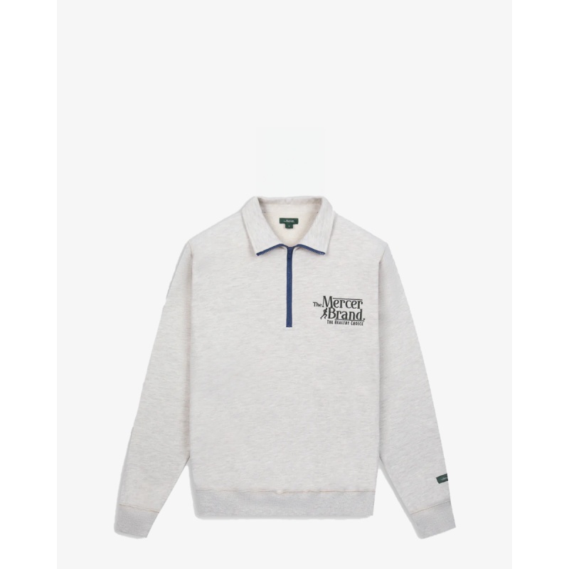 Mercer Amsterdam The Mercer Brand Quarter Zip Beige Sweater