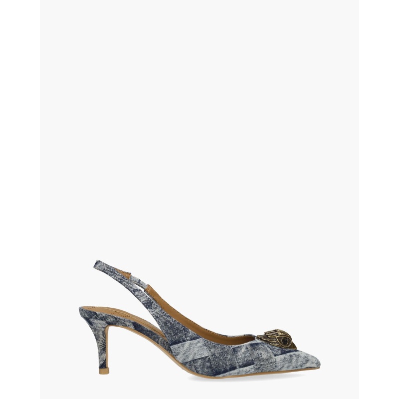 Kurt Geiger Belgravia Sling Back Heel Jeansblauw