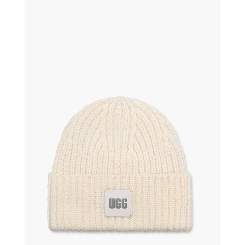 Ugg Chunky Rib Beanie Beige muts