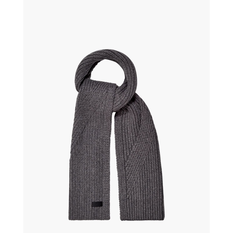 Ugg Ribbed Knit Stripe Scarf Metal