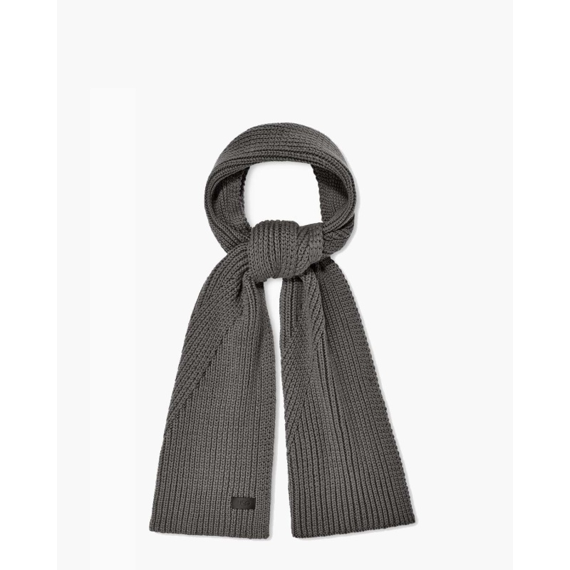 Ugg Knit Diagonal Ribbed Scarf Grey
