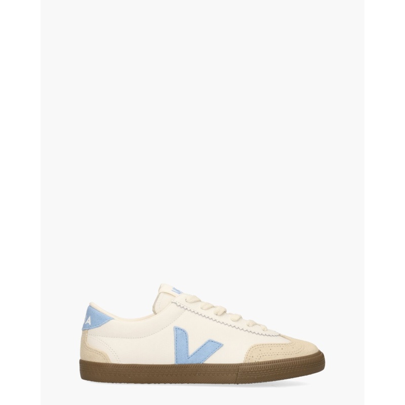 Veja Volley Leather Wit/Lichtblauw