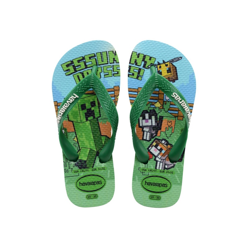 Havaianas Kids Minecraft green Groen