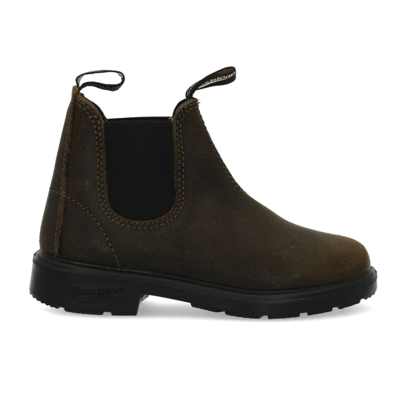 Blundstone 2496 kids boots waxed olive Groen