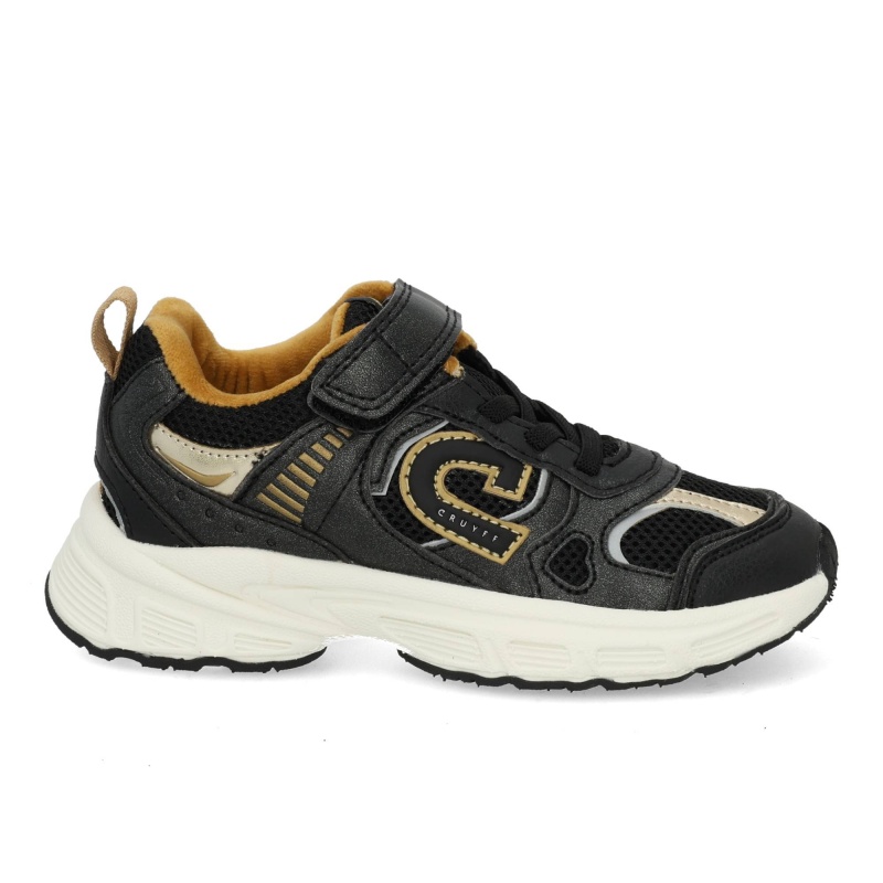 Cruyff Marti Velcro black gold Zwart