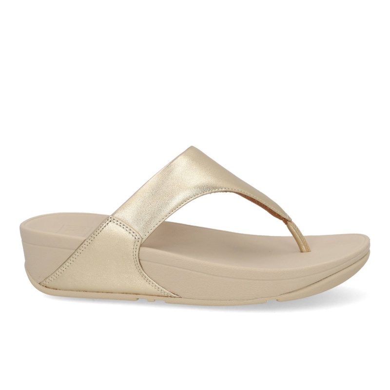 Fit Flop LuLu leather toepost 675 platino Brons