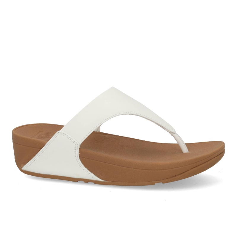 Fit Flop LuLu leather toepost 024 white Wit