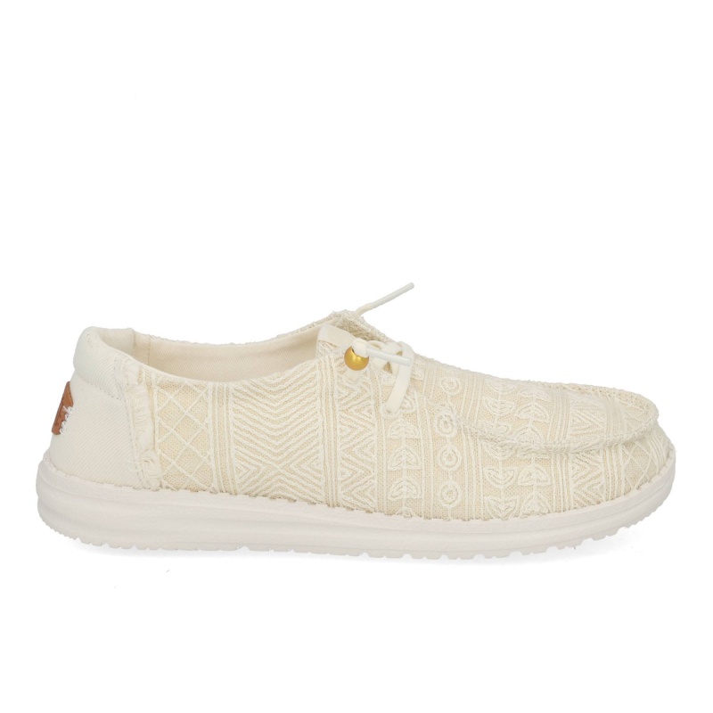 Hey Dude Wendy Crochet lace white gold Wit
