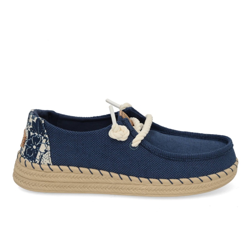 Hey Dude Wendy Espadrille Hibiscus blue Blauw