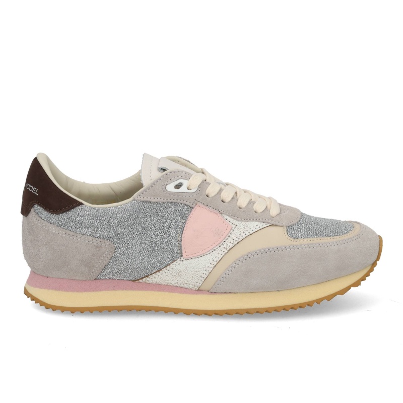 Philippe Model Blville low glitter argent Grijs
