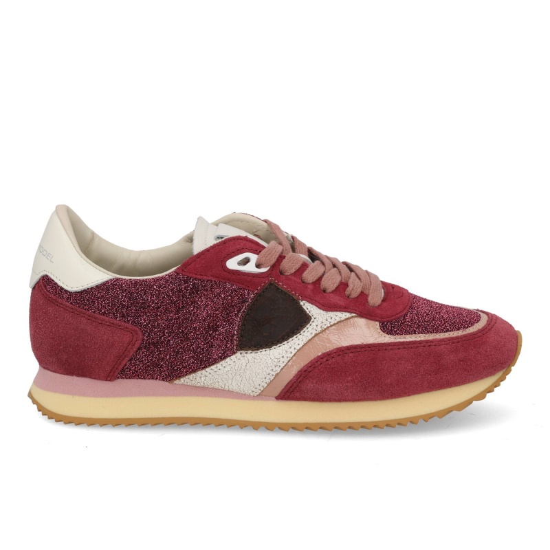 Philippe Model Blville low glitter fucsia Roze