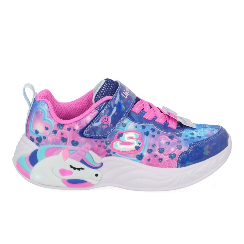 Skechers S lights Unicorn Dreams Hear NVMT Roze