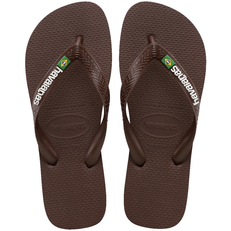 Havaianas Brasil logo dark brown Bruin