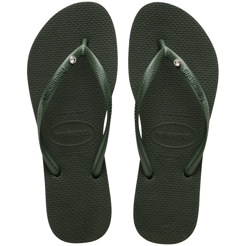 Havaianas Slim crystal SW II olive green Groen